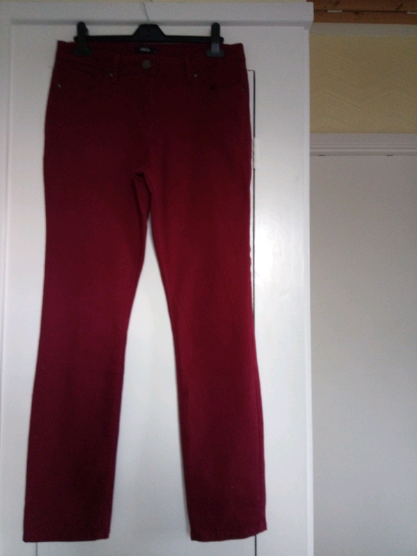 ladies red jeans size 12